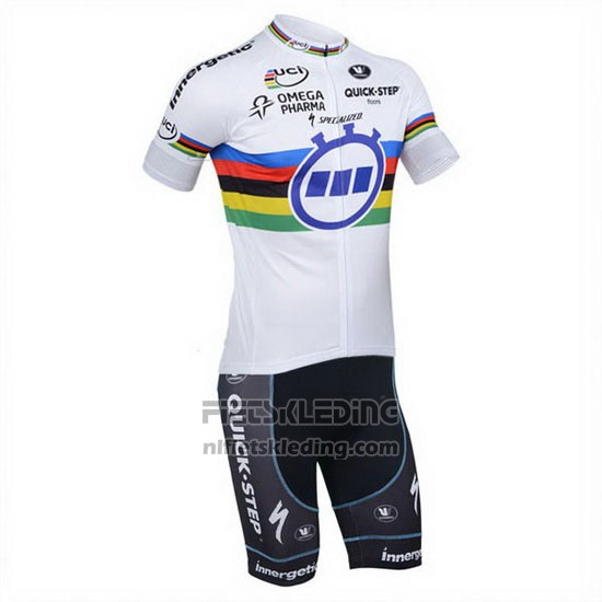 2013 Fietskleding UCI Wereldkampioen Lider Quick Step Korte Mouwen en Koersbroek
